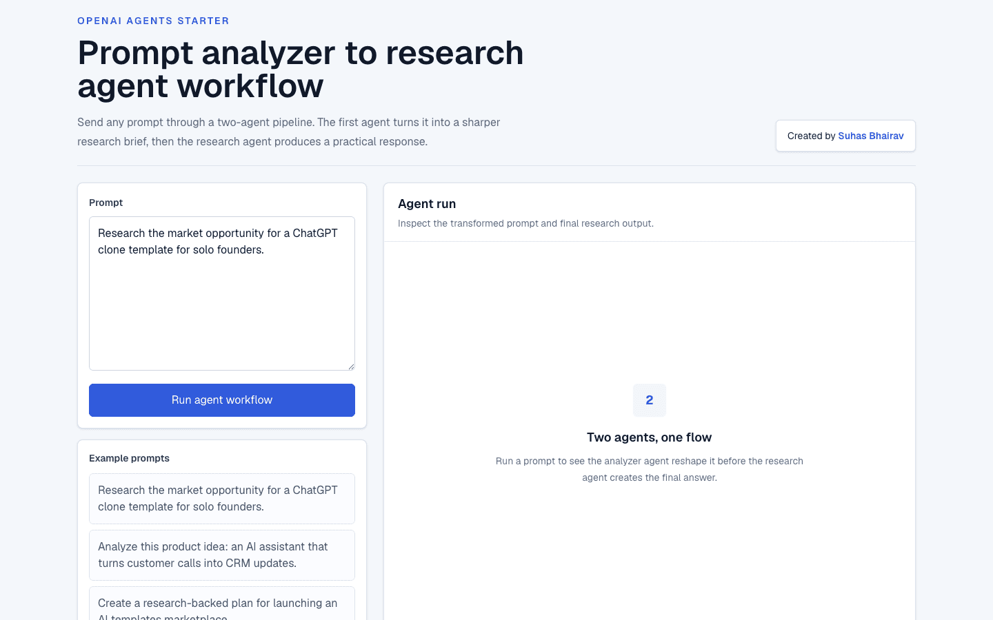 AI Agents Starter Next.js OpenAI Agents SDK template