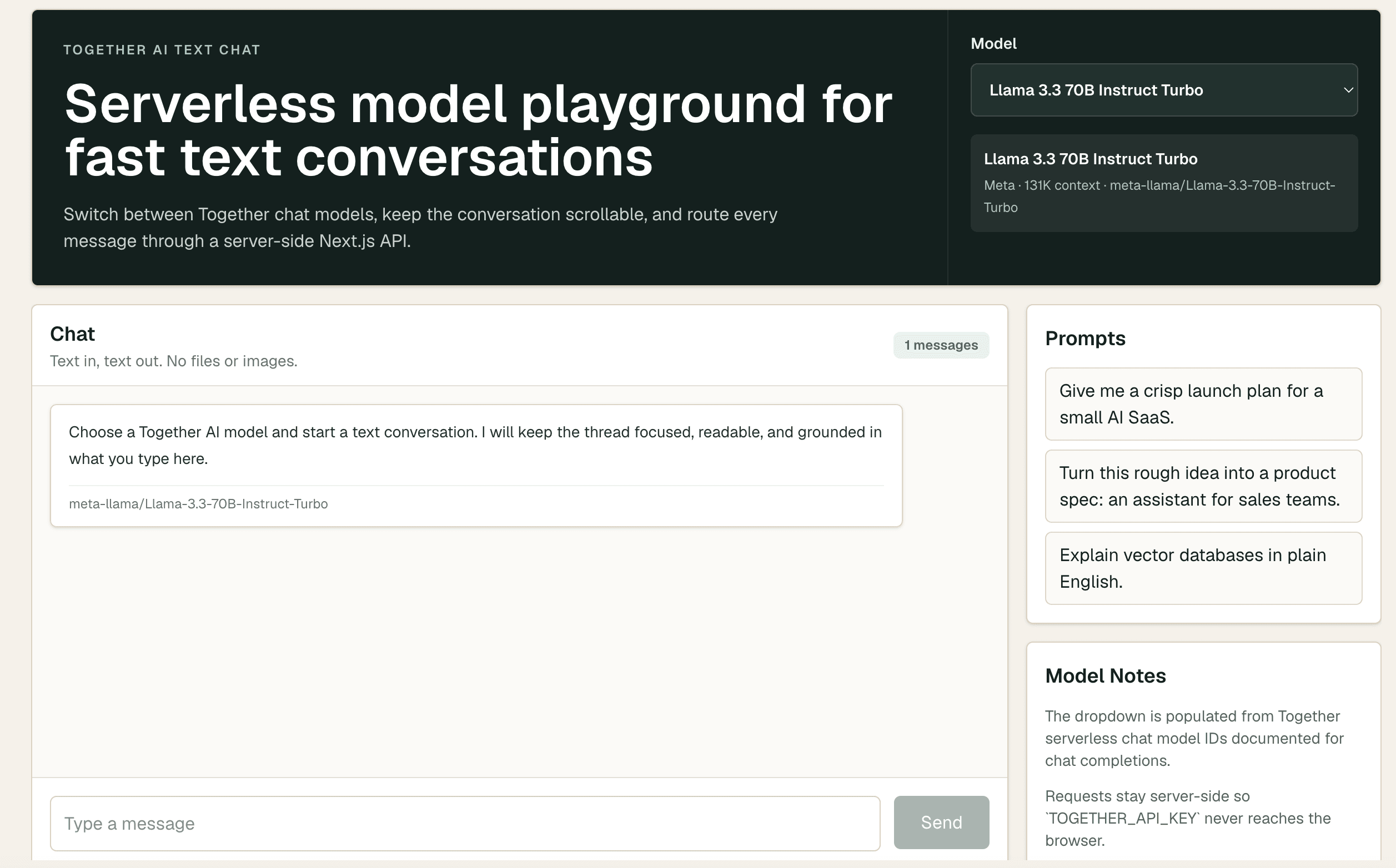 AI Chatbot With Pinecone Next.js RAG template interface with upload panel and citations