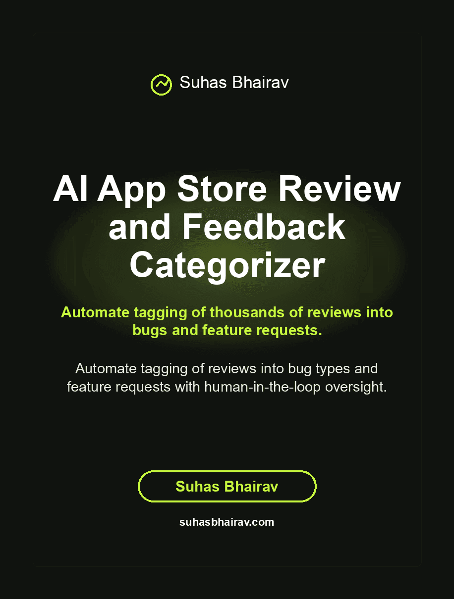 AI App Store Review and Feedback Categorizer cover