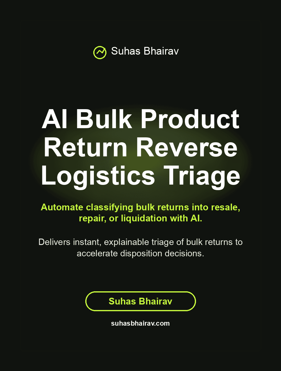 AI Bulk Product Return Reverse Logistics Triage cover