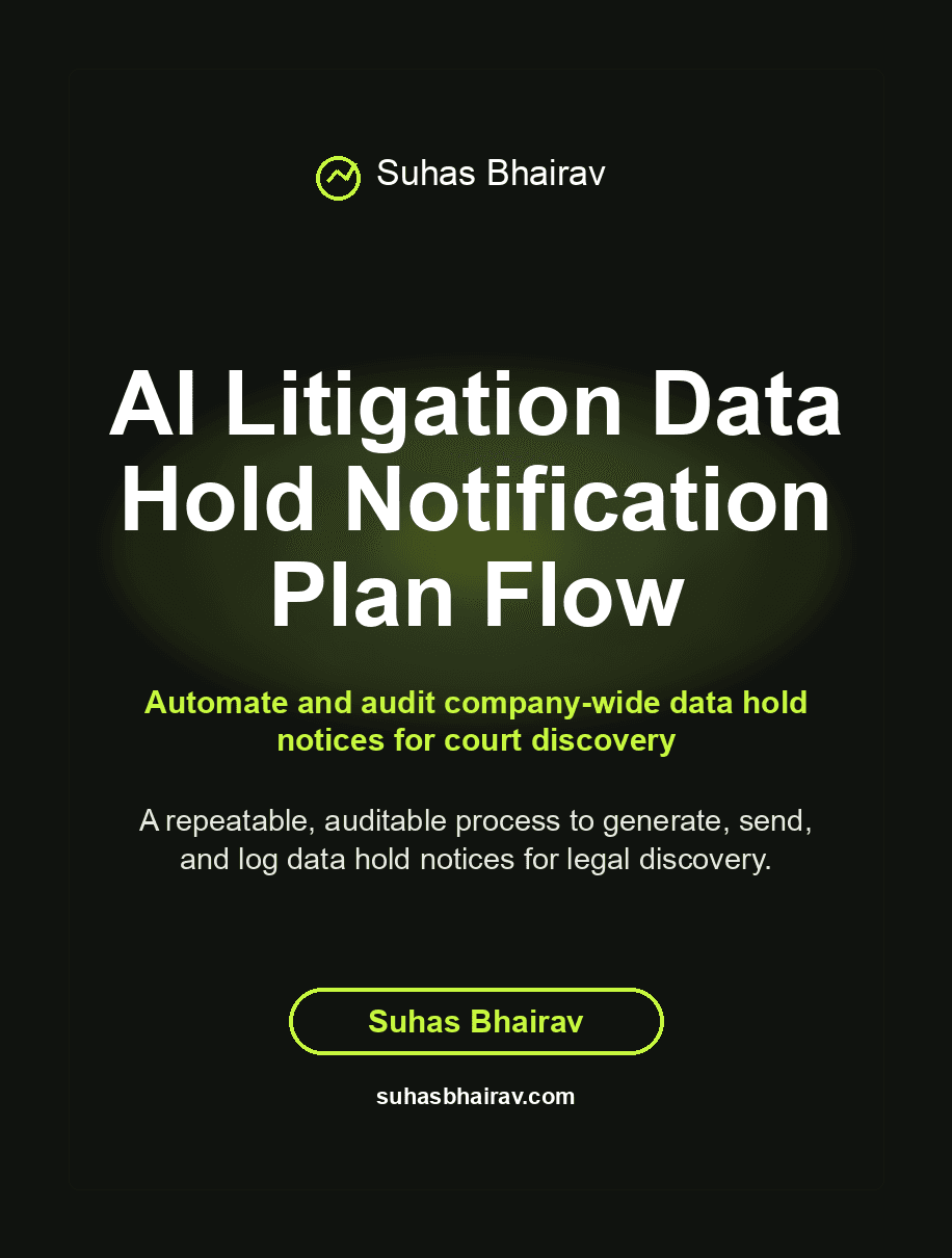 AI Litigation Data Hold Notification Plan Flow cover