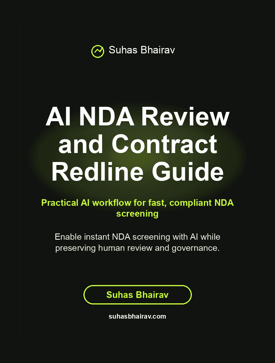AI NDA Review and Contract Redline Guide cover
