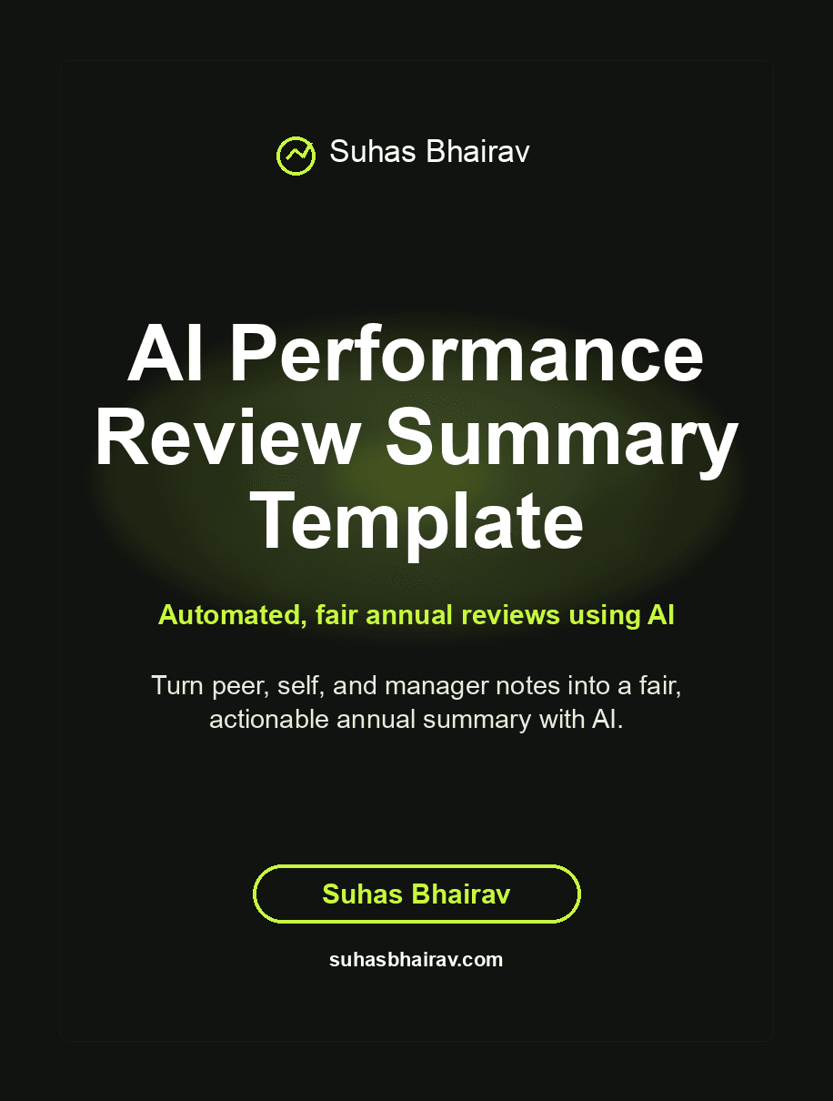 AI Performance Review Summary Template cover