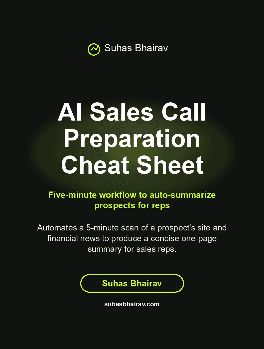 AI Sales Call Preparation Cheat Sheet cover