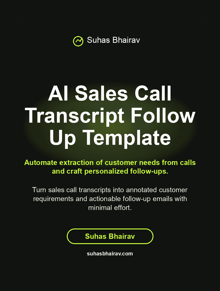 AI Sales Call Transcript Follow Up Template cover
