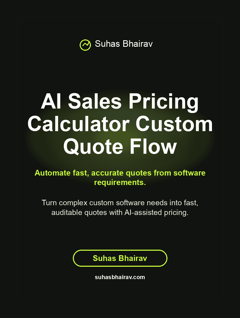 AI Sales Pricing Calculator Custom Quote Flow cover