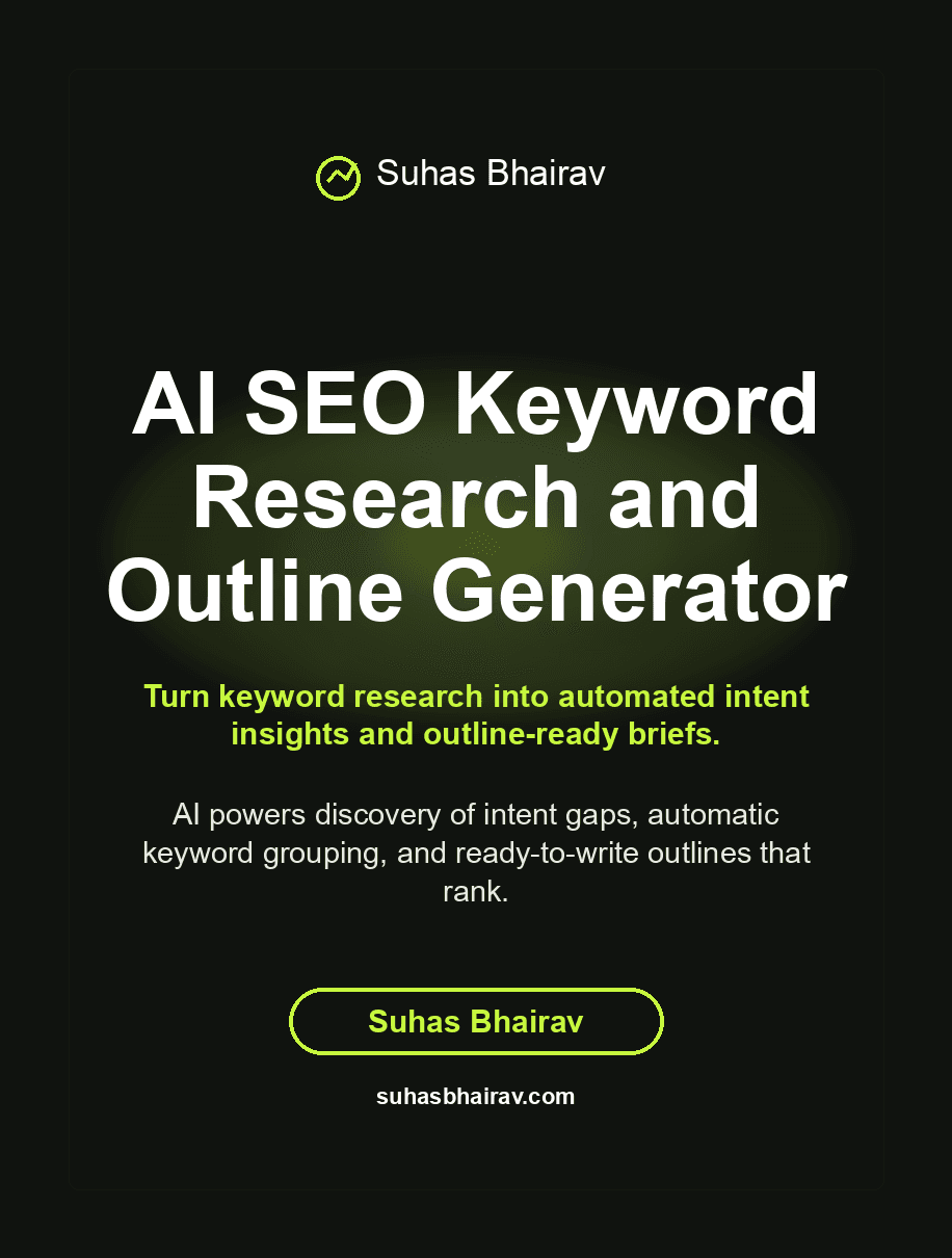 AI SEO Keyword Research and Outline Generator cover