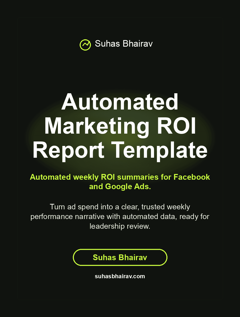 Automated Marketing ROI Report Template cover