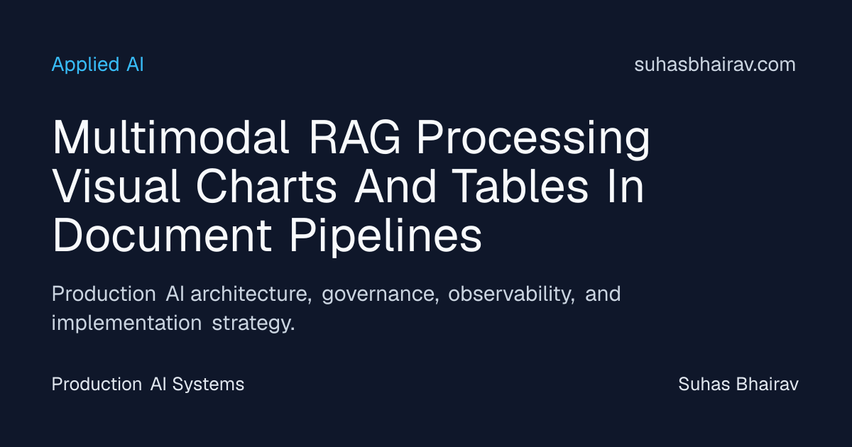 Multimodal RAG in Document Pipelines: Charts and Tables | Suhas Bhairav