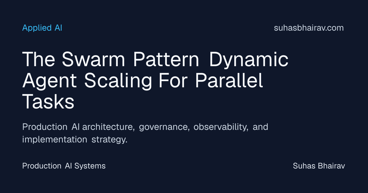 Dynamic Agent Scaling in Swarm Patterns for Parallel Tasks | Suhas Bhairav