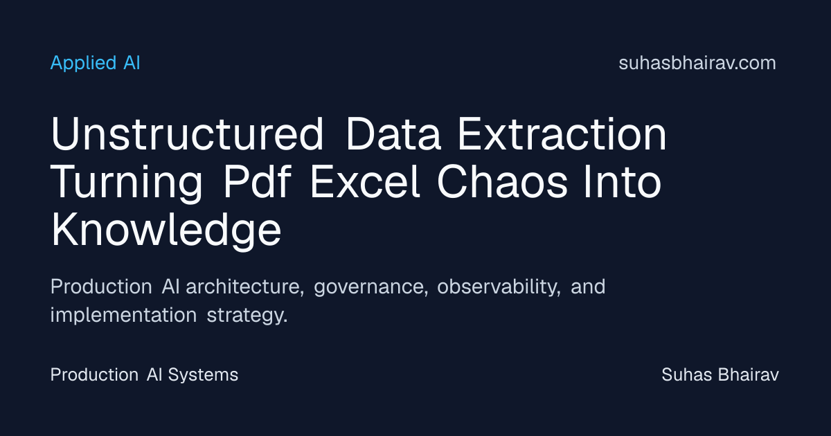 PDFs and Excel to Knowledge: Structured Extraction | Suhas Bhairav