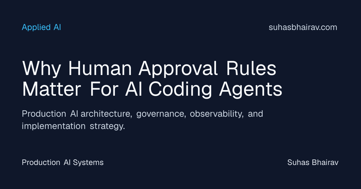 Human approval rules for AI coding agents in production | Suhas Bhairav