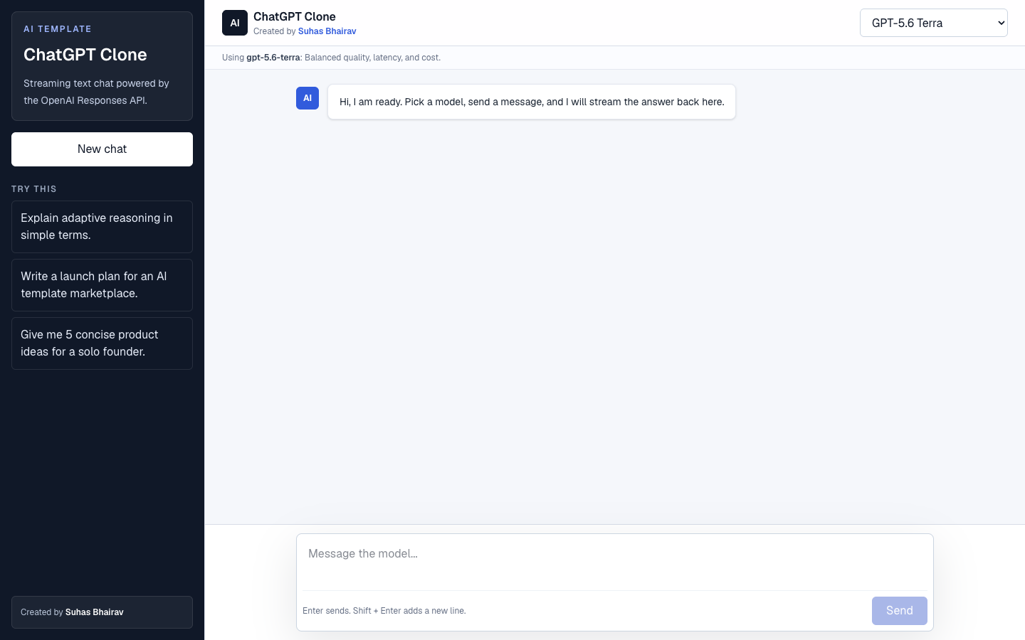 Show HN: AI Starter Templates in NextJS and OpenAI